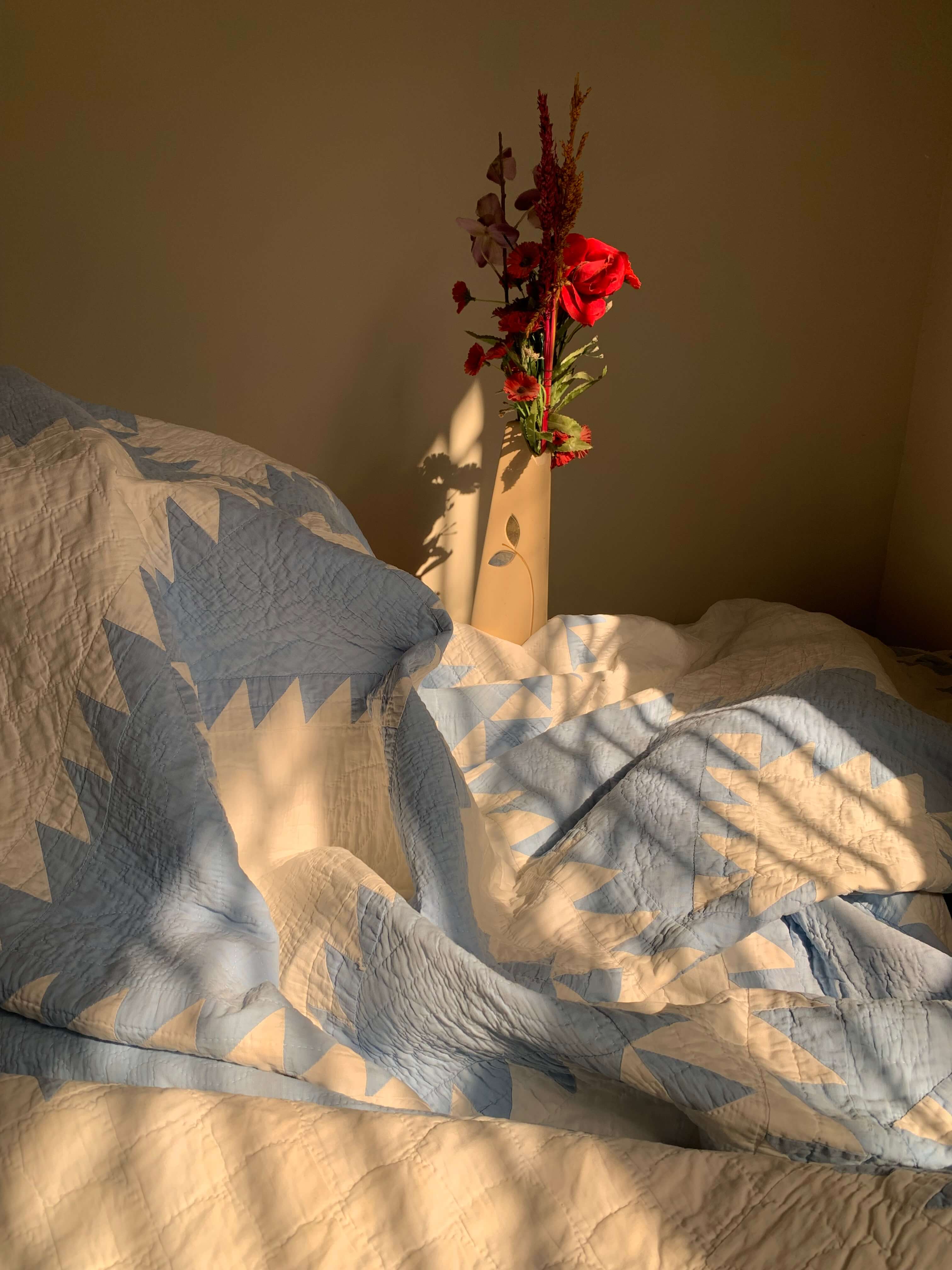 Vintage White & Blue Sawtooth