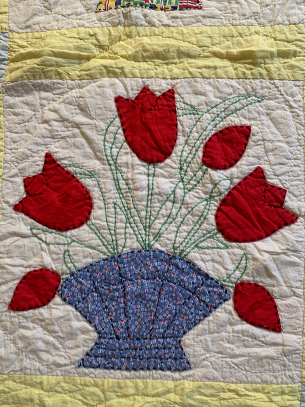 Vintage Handmade Tulip Basket