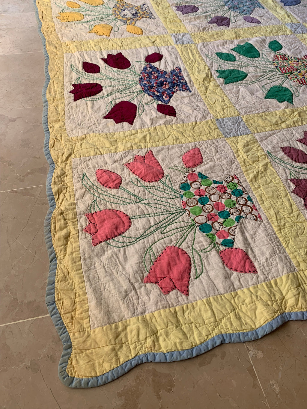 Vintage Handmade Tulip Basket