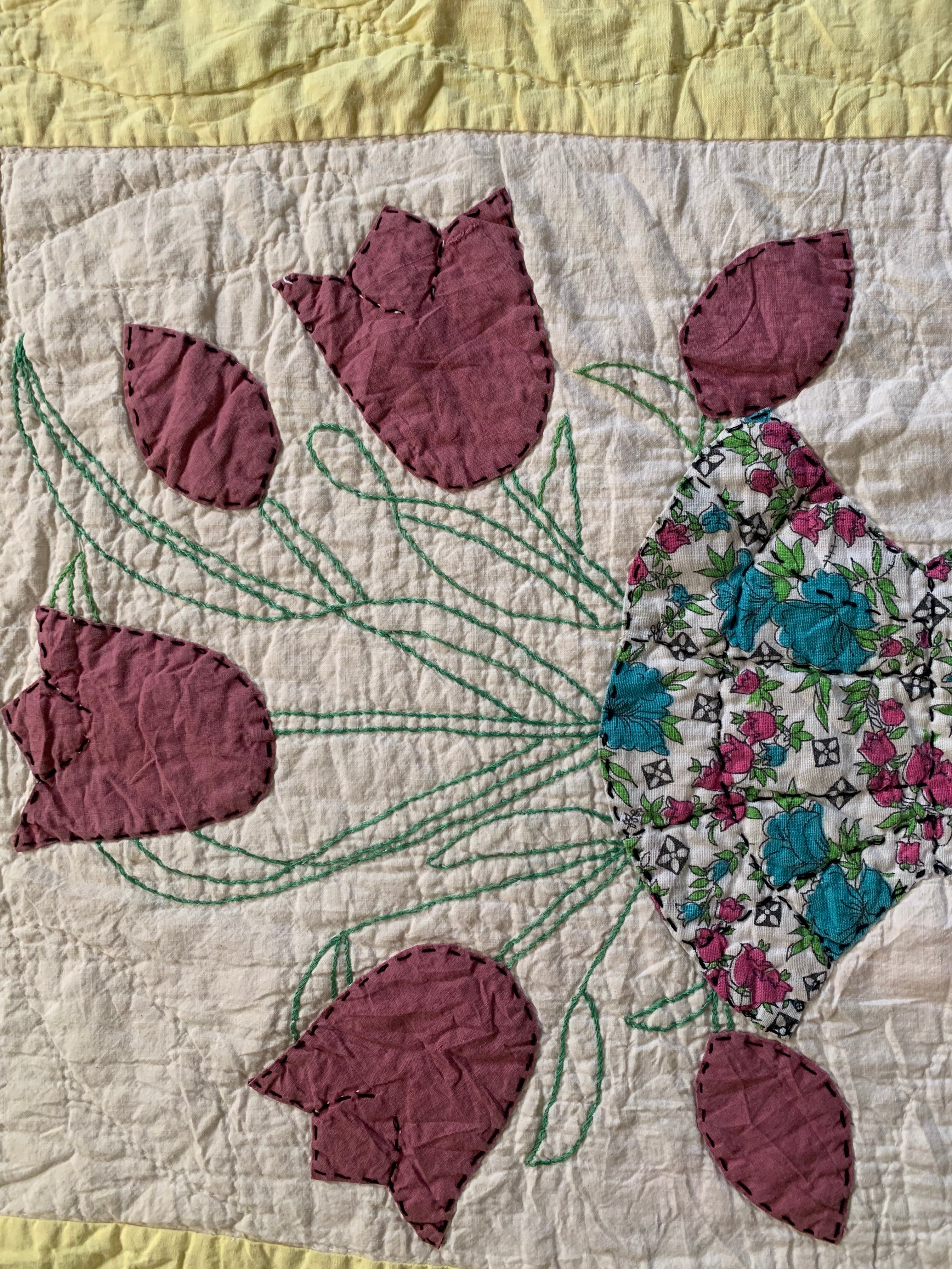 Vintage Handmade Tulip Basket