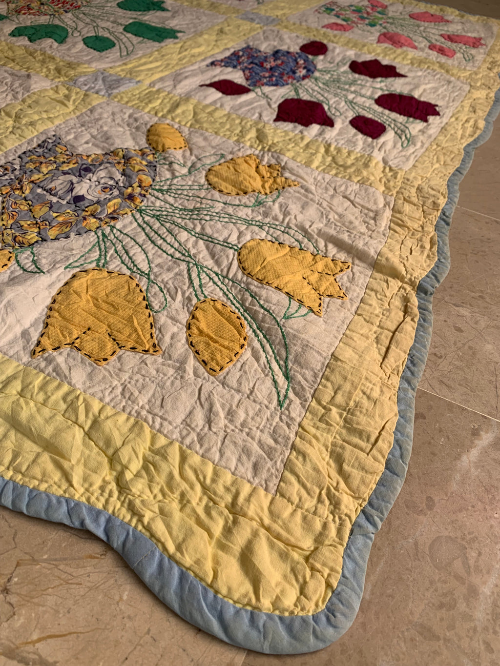 Vintage Handmade Tulip Basket