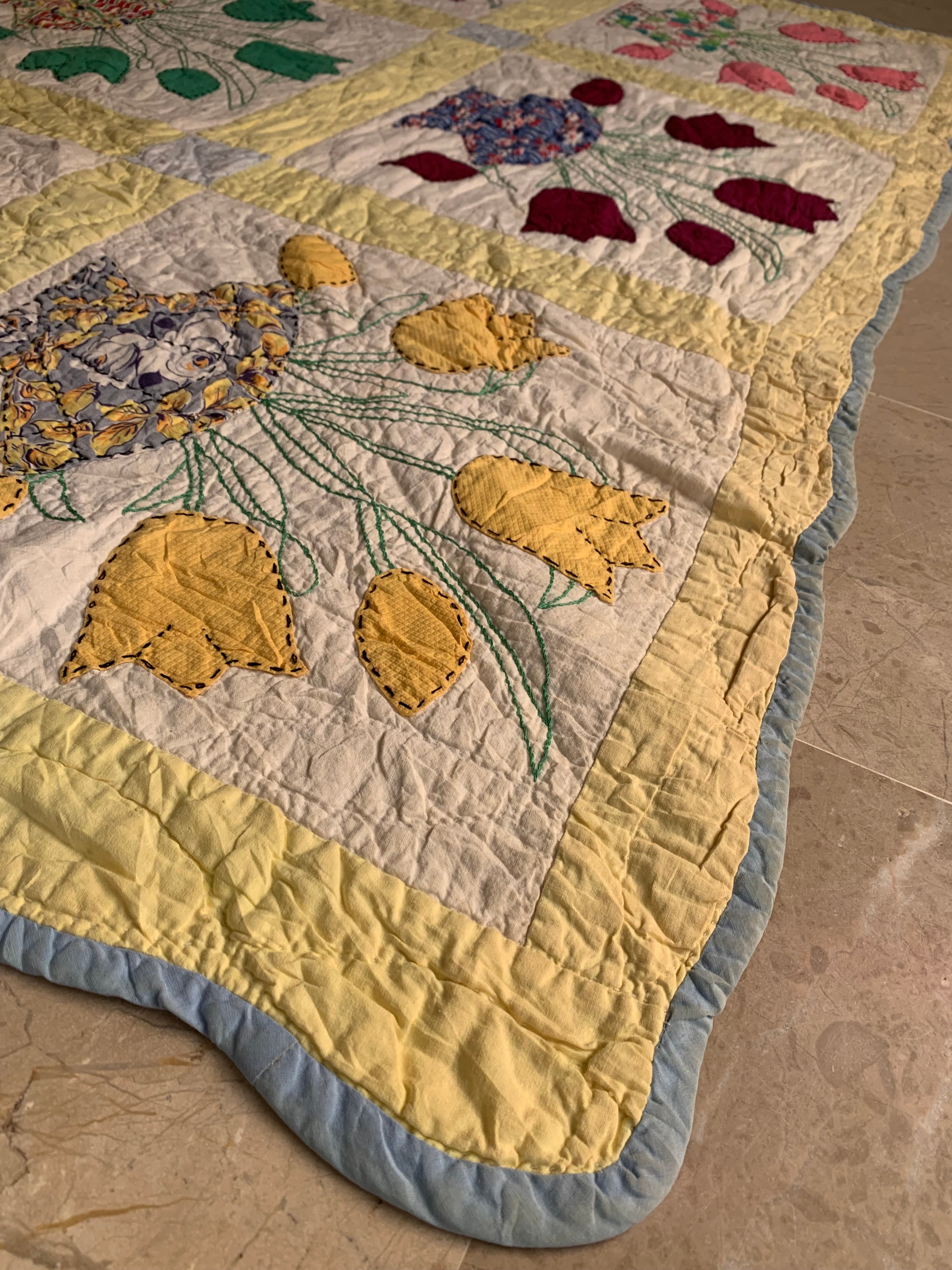 Vintage Handmade Tulip Basket