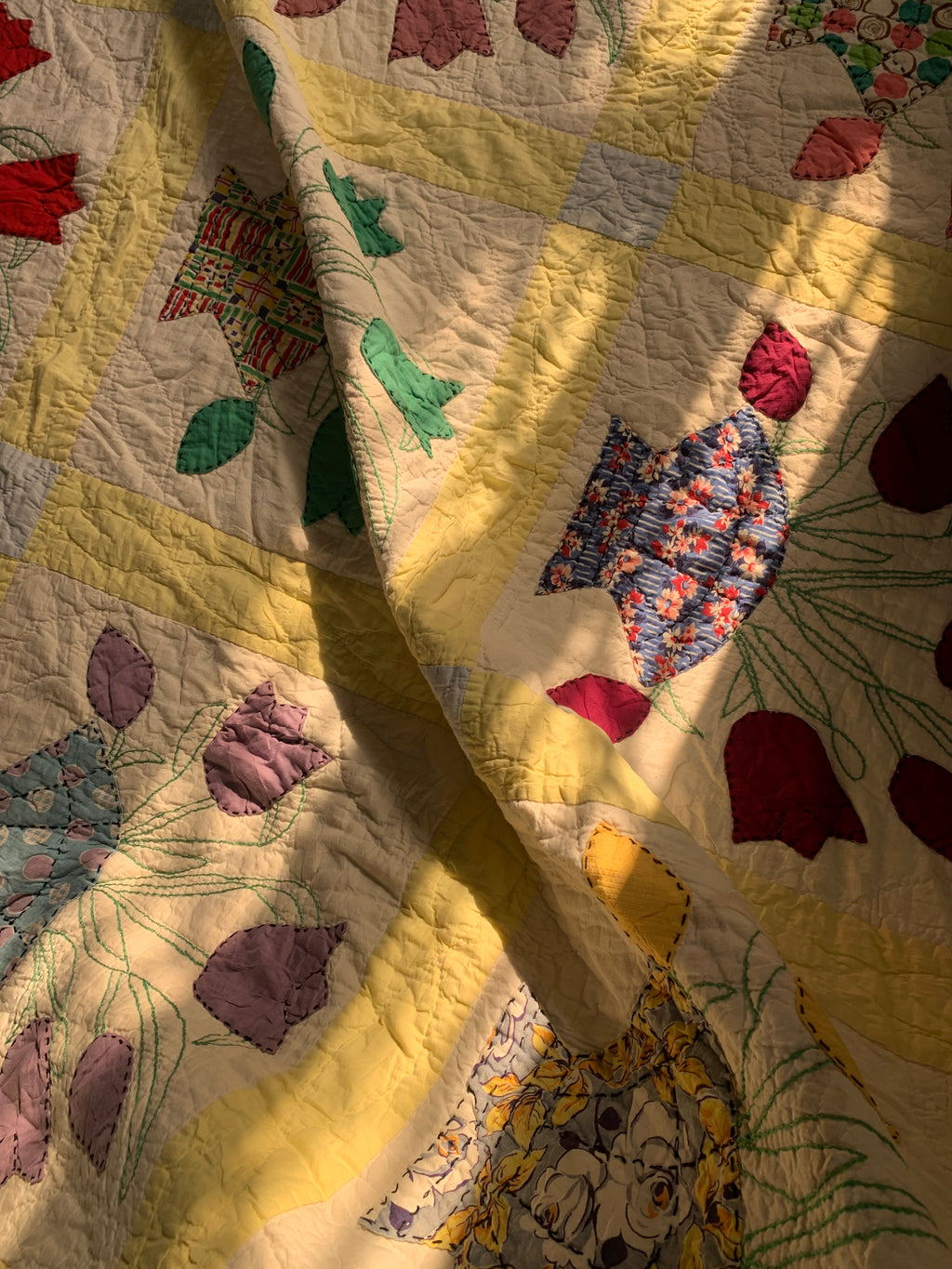 Vintage Handmade Tulip Basket