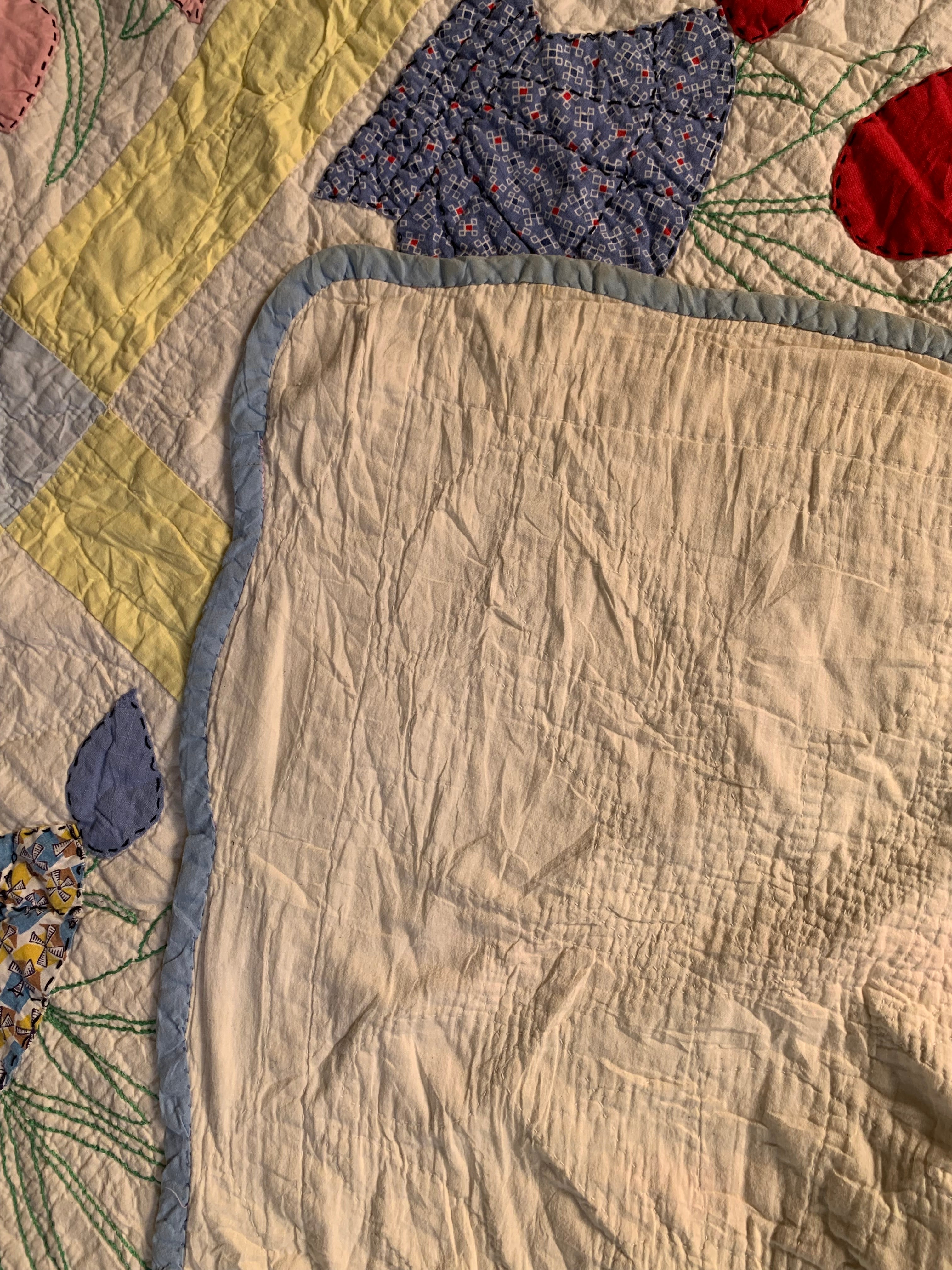 Vintage Handmade Tulip Basket