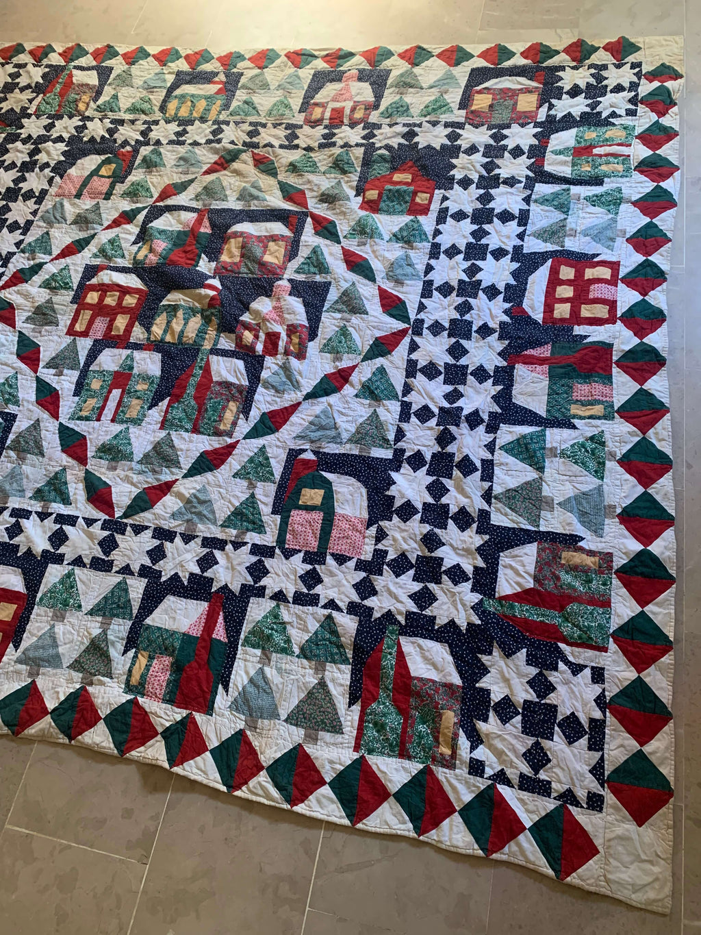 Handmade Christmas Appliqué Houses