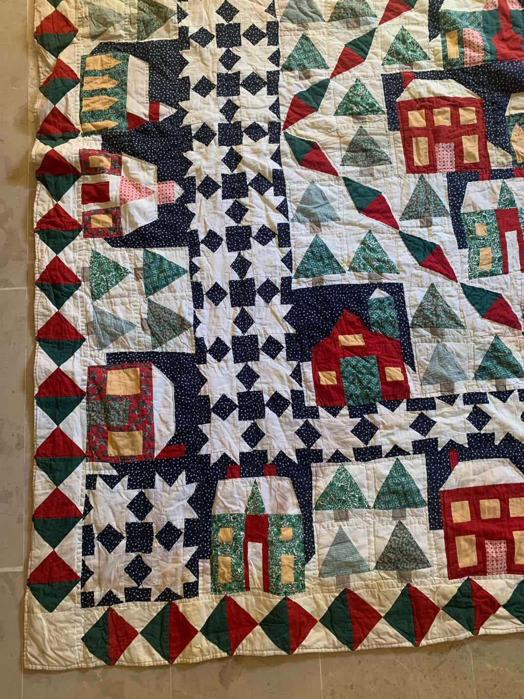 Handmade Christmas Appliqué Houses