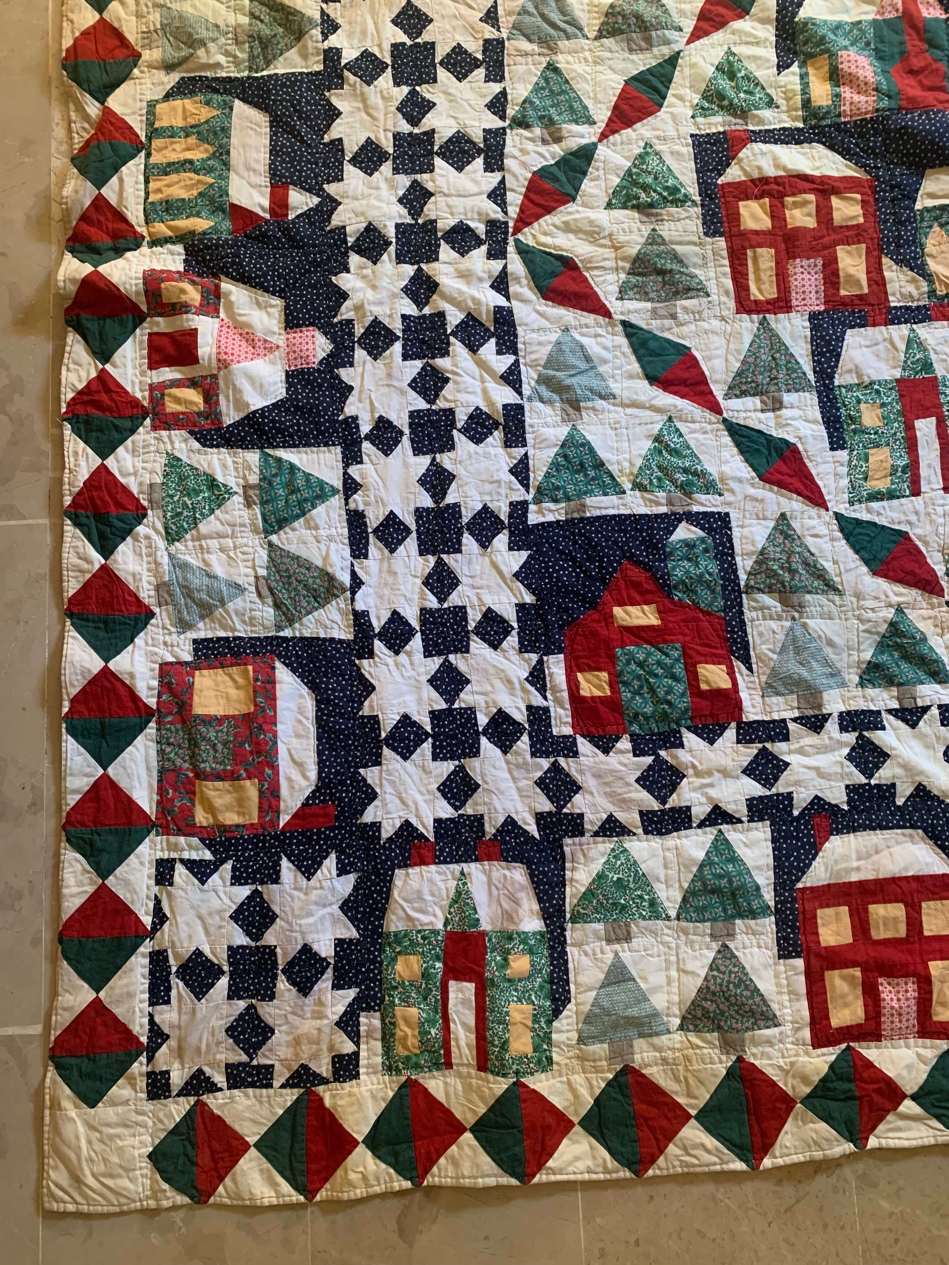 Handmade Christmas Appliqué Houses