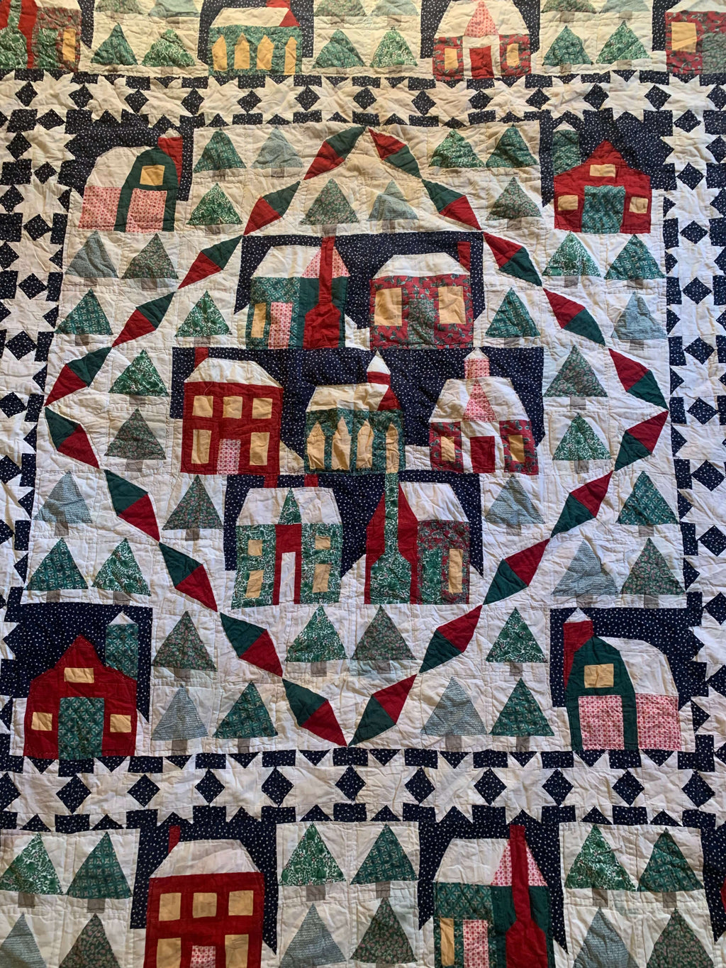 Handmade Christmas Appliqué Houses