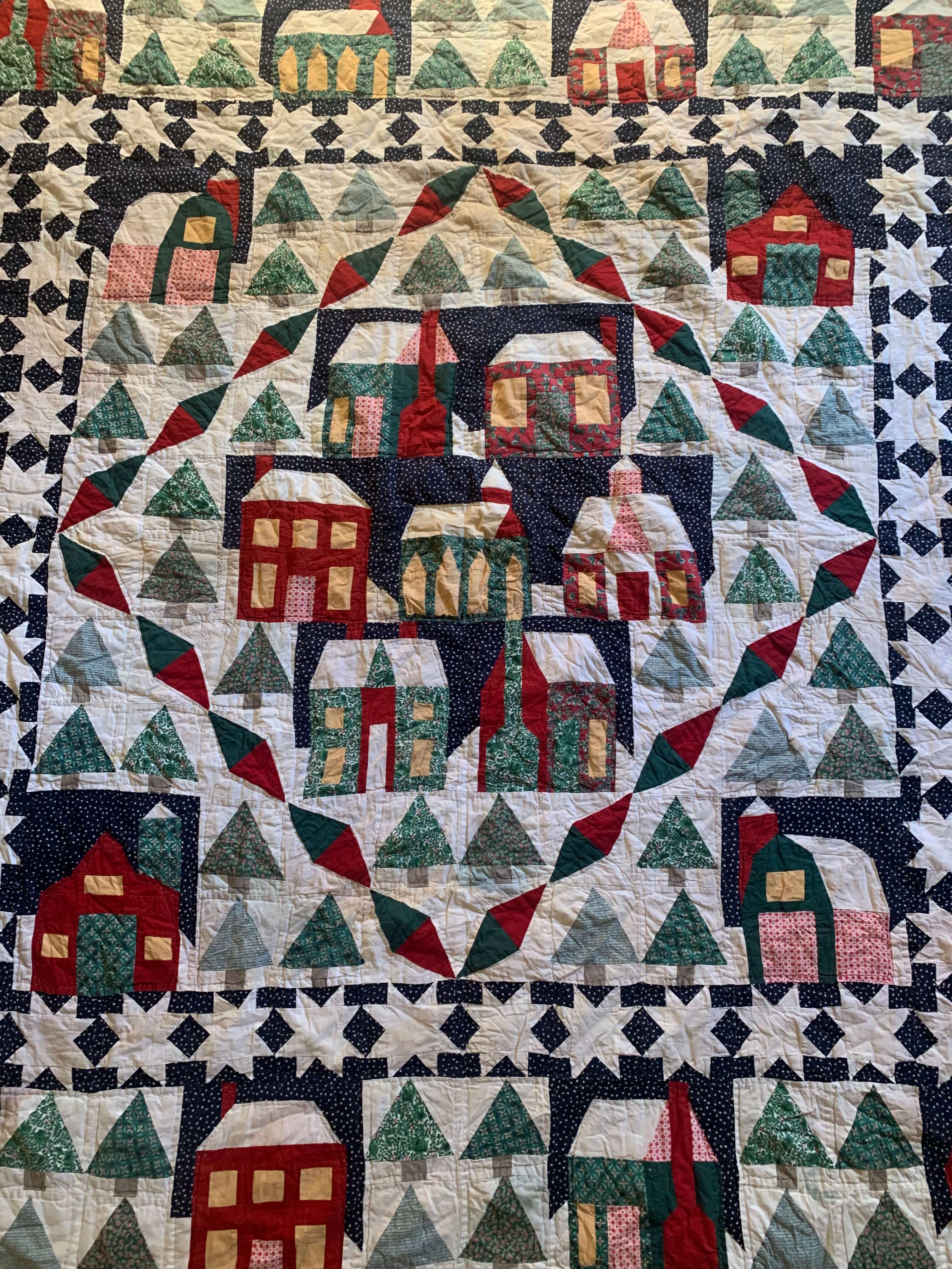 Handmade Christmas Appliqué Houses