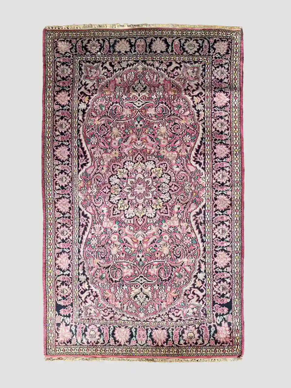 pink kashmiri carpet, simply artique