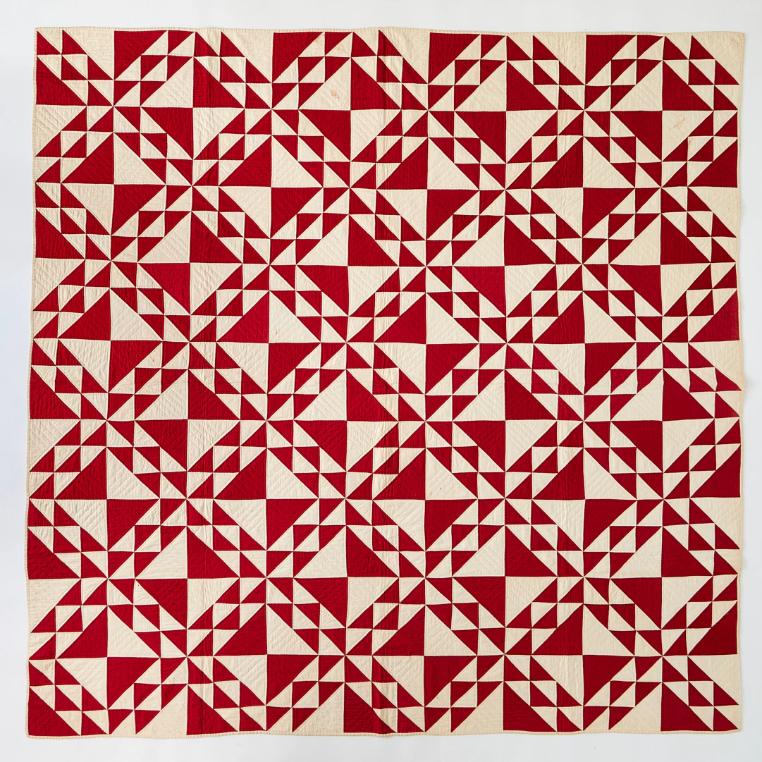 Antique Red and White Quilt - Image 2