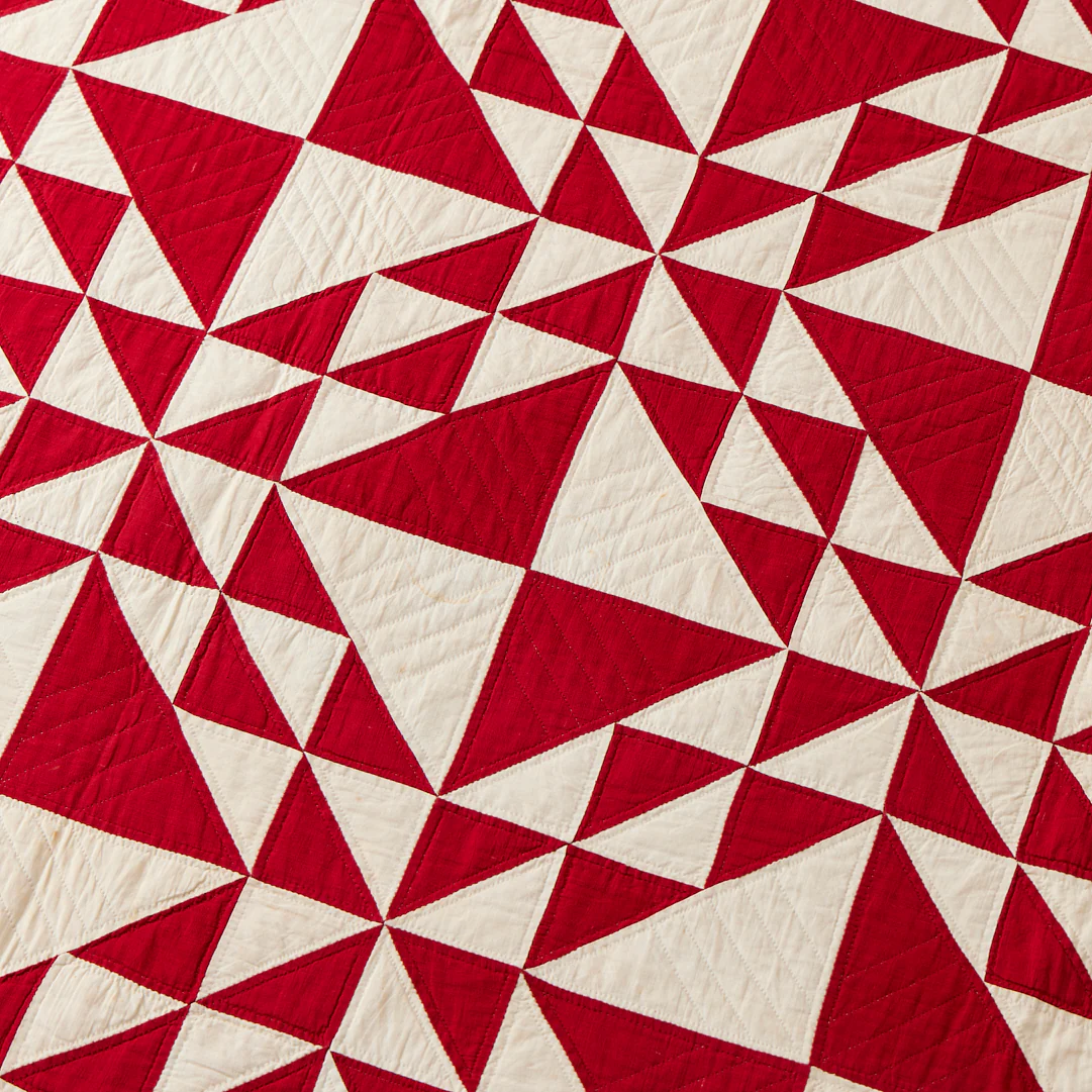 Antique Red and White Quilt - Image 11