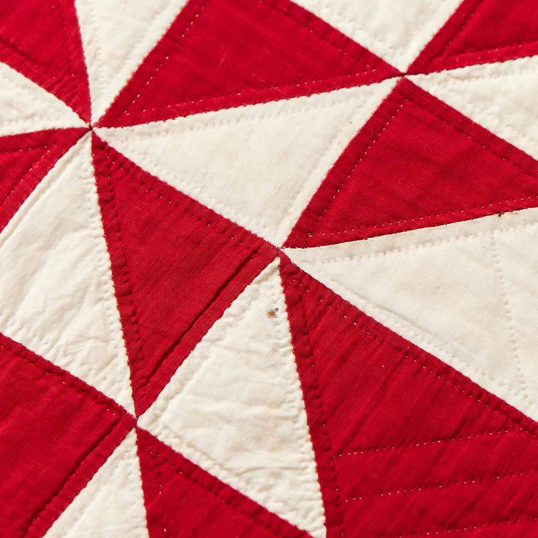 Antique Red and White Quilt - Image 12