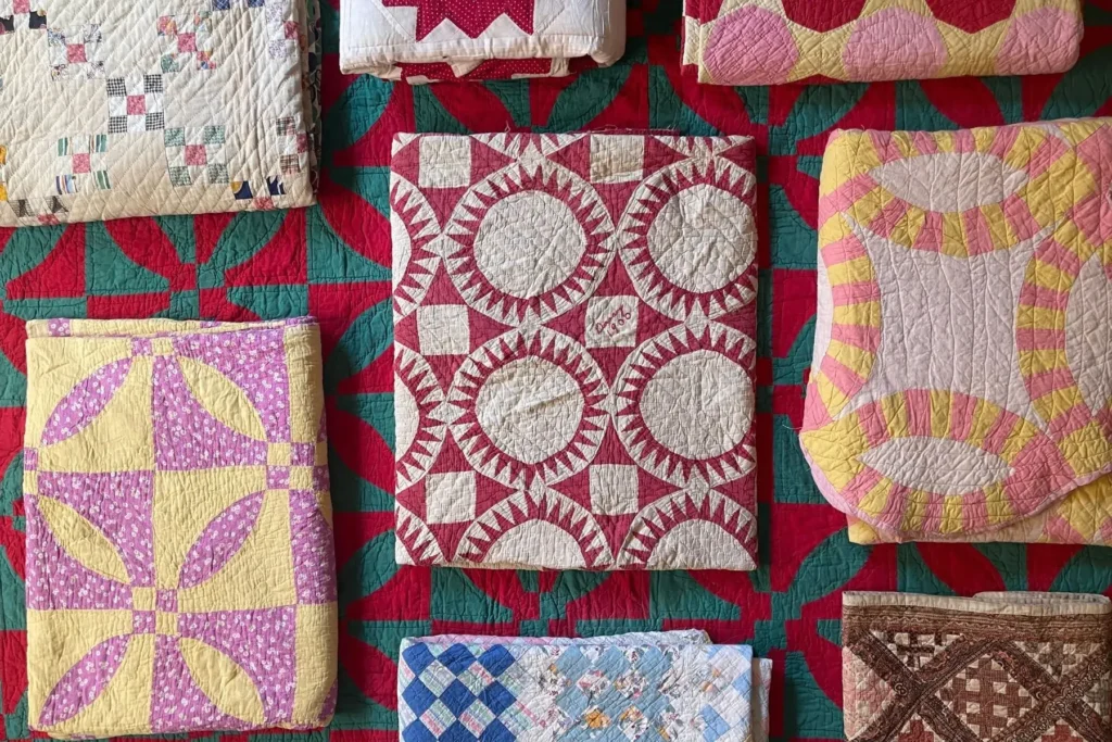 a random set of antique quilts from 1900s