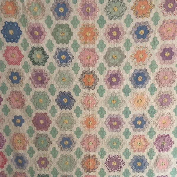 Grandmothers Flower Garden Quilt - View 7