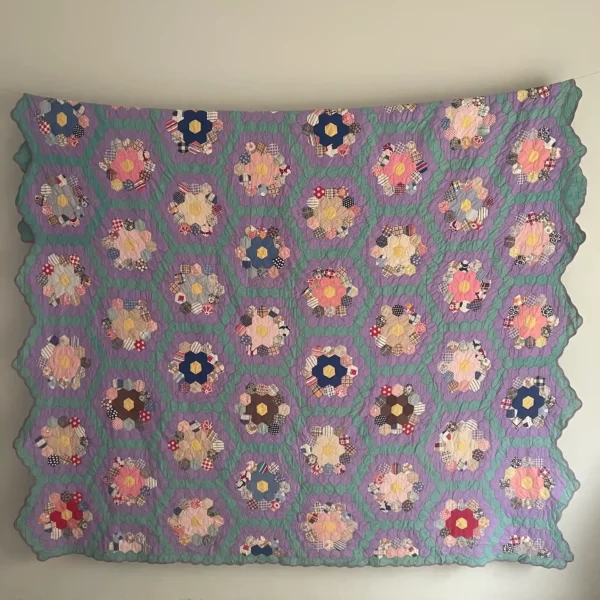 IMG_4811_1_11zon Grandmothers Flower Garden Quilt II - View 4
