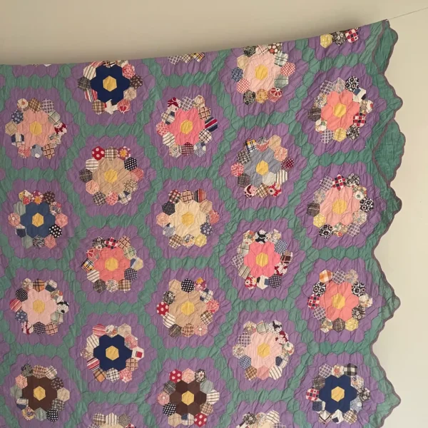IMG_4812_2_11zon Grandmothers Flower Garden Quilt II - View 5