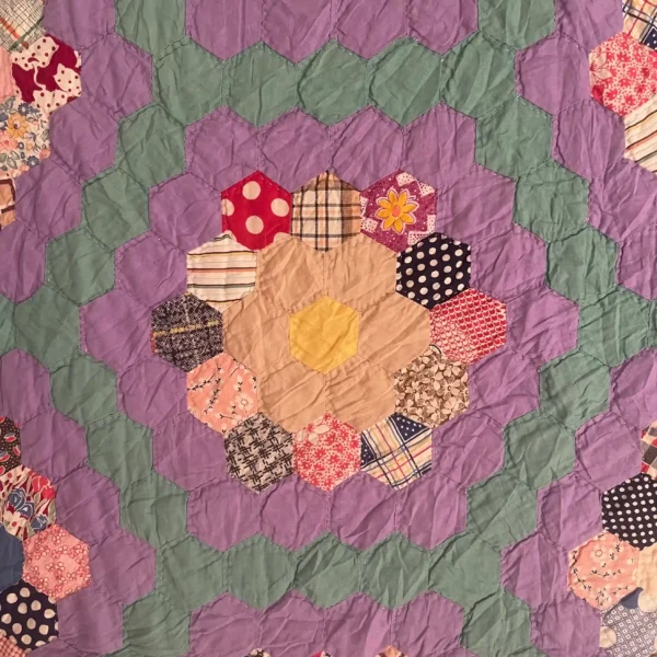 IMG_4813_3_11zon Grandmothers Flower Garden Quilt II - View 3