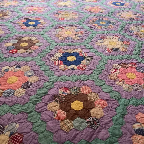 IMG_4829_15_11zon Grandmothers Flower Garden Quilt II - View 2