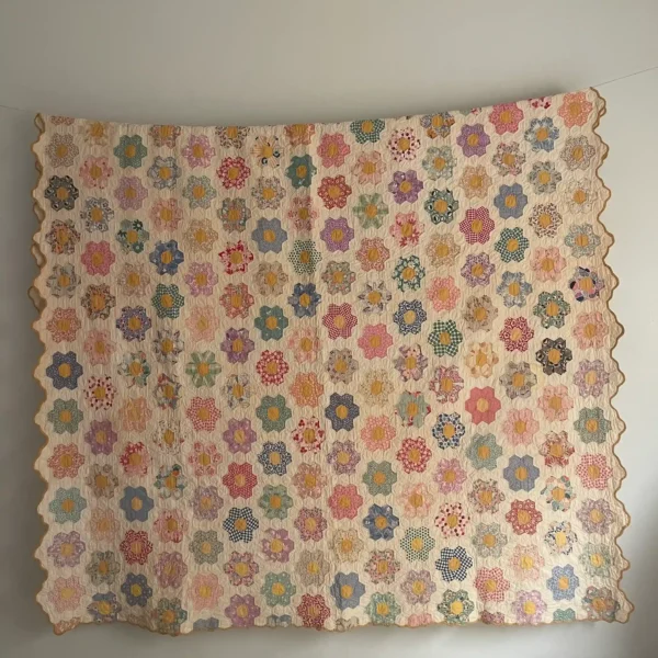 IMG_4837_15_11zon Grandmothers Flower Garden Quilt III - View 3