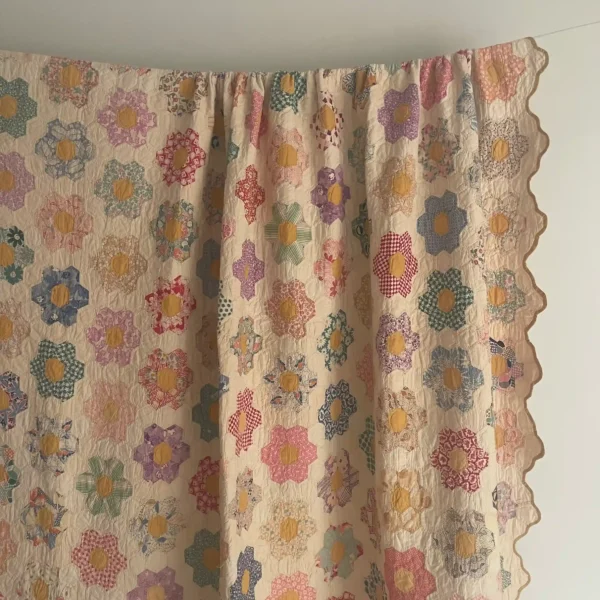 IMG_4848_3_11zon Grandmothers Flower Garden Quilt III - View 9
