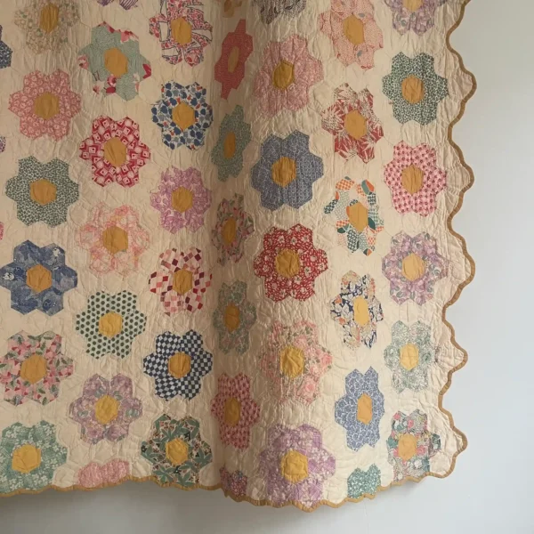 IMG_4849_4_11zon Grandmothers Flower Garden Quilt III - View 1