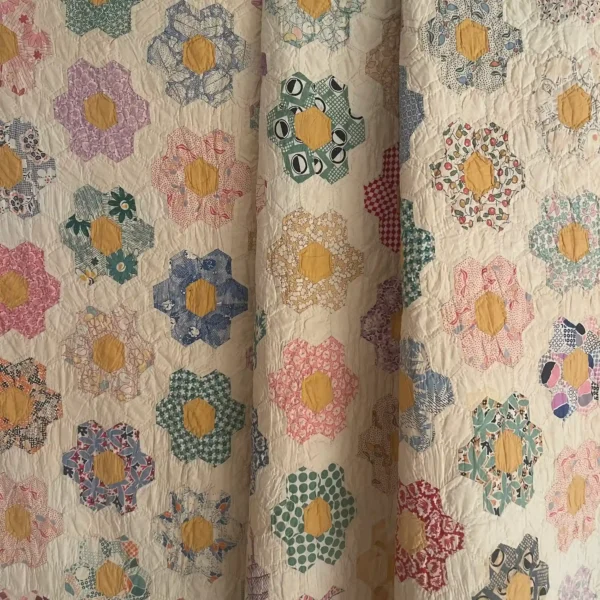 IMG_4850_5_11zon Grandmothers Flower Garden Quilt III - View 10