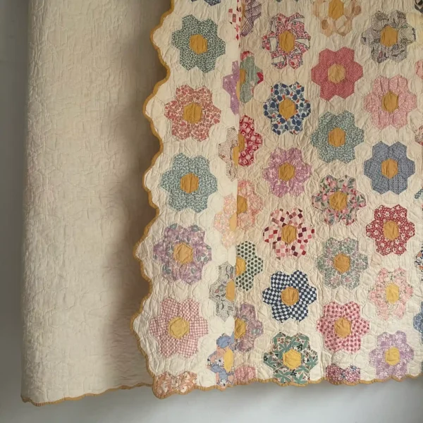 IMG_4851_6_11zon Grandmothers Flower Garden Quilt III - View 12
