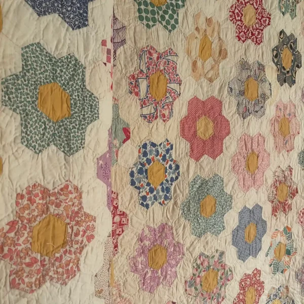 IMG_4852_7_11zon Grandmothers Flower Garden Quilt III - View 13
