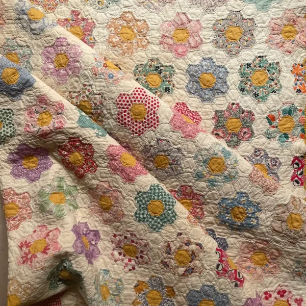 IMG_4867_14_11zon Grandmothers Flower Garden Quilt III - View 17
